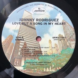 Johnny Rodriguez Love Put A Song In My Heart Vinyl Lp '75